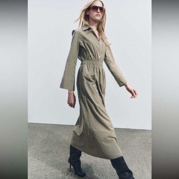 ZARA MIDI SHIRT DRESS ZW COLLECTION - Picture 5 of 7